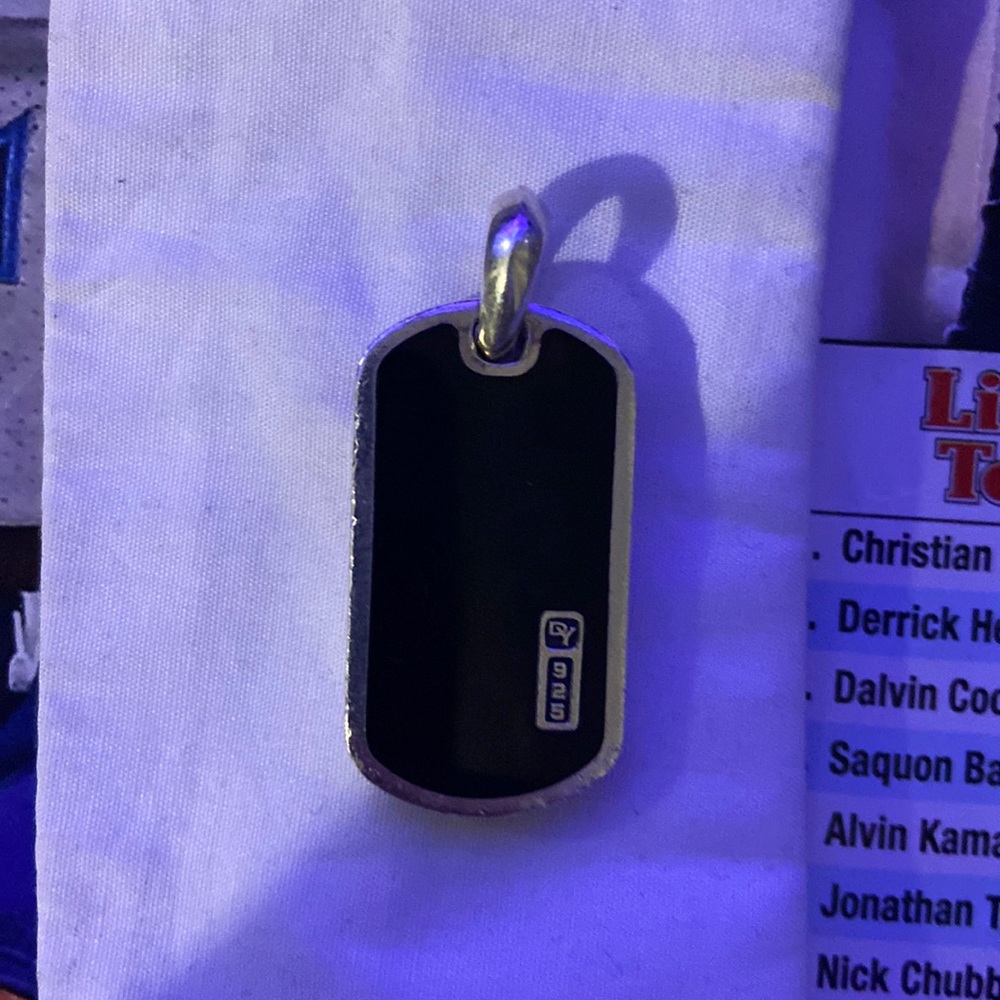 David Yurman black dog tag
